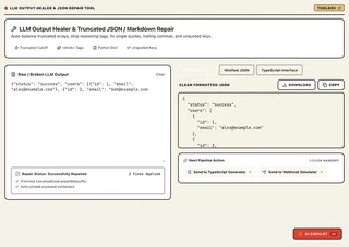 Toolbox LLM Output Healer in action